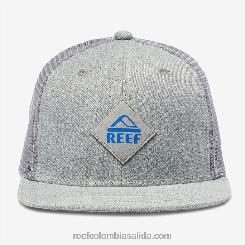 hombres Reef gorra de camionero madre snapback XDDFR767 cuero gris
