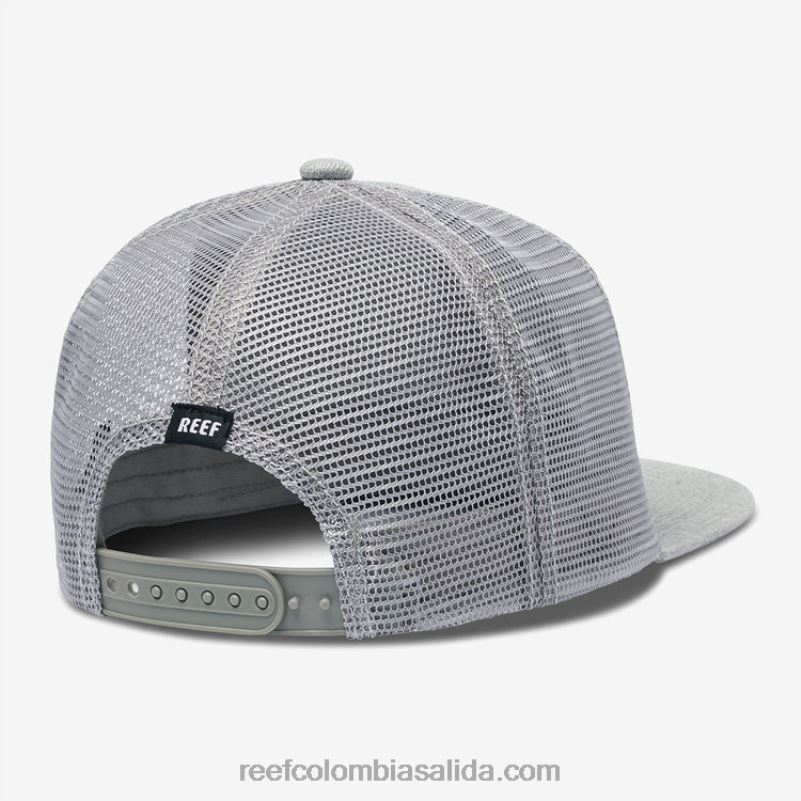 hombres Reef gorra de camionero madre snapback XDDFR767 cuero gris
