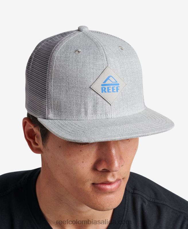 hombres Reef gorra de camionero madre snapback XDDFR767 cuero gris