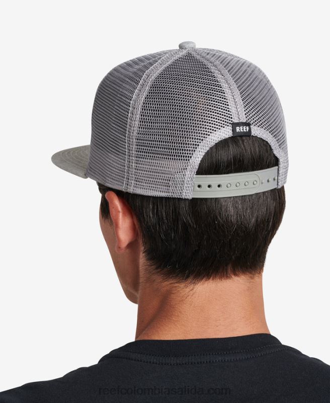 hombres Reef gorra de camionero madre snapback XDDFR767 cuero gris