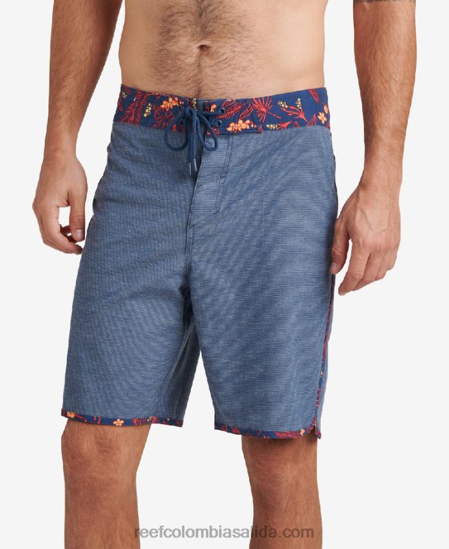 hombres Reef Pantalones cortos Stryker de 19" XDDFR721 insignias azules