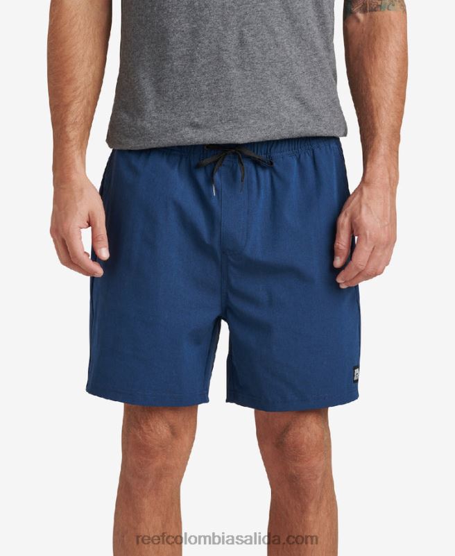 hombres Reef shorts de paseo con cintura elástica de 17" XDDFR669 insignias azules
