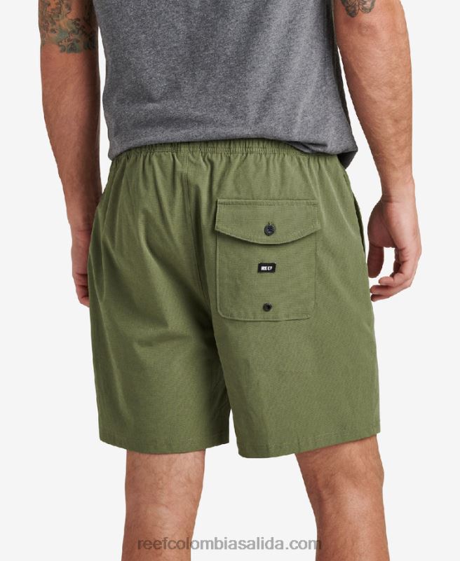 hombres Reef shorts de paseo con cintura elástica de 17\" XDDFR714 olivino