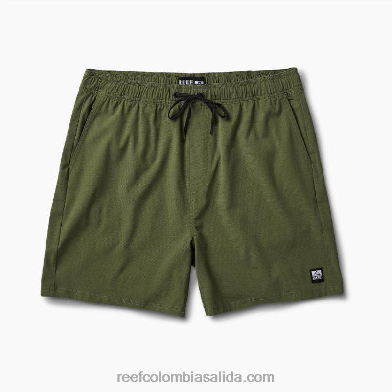 hombres Reef shorts de paseo con cintura elástica de 17\" XDDFR714 olivino
