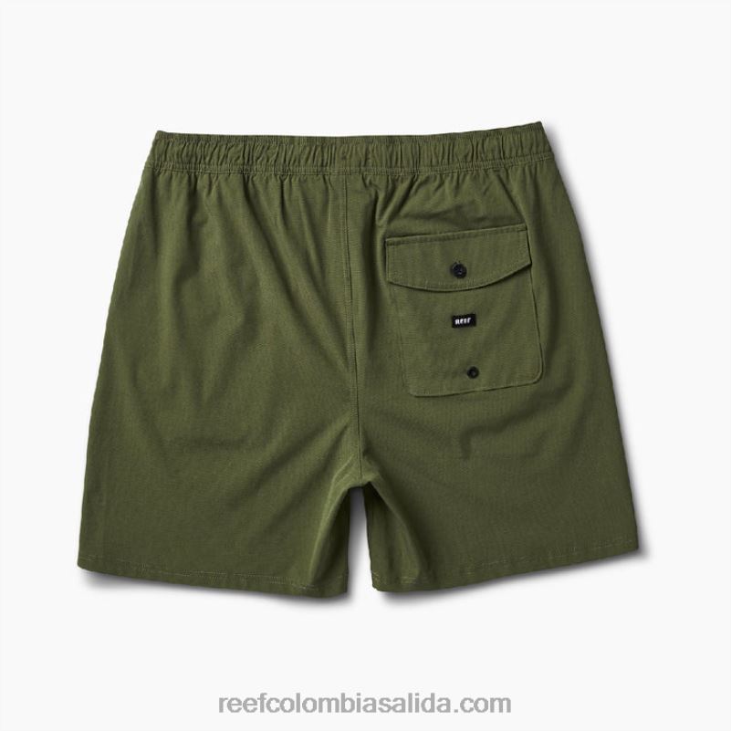 hombres Reef shorts de paseo con cintura elástica de 17\" XDDFR714 olivino