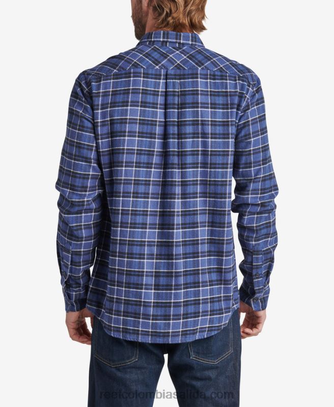 hombres Reef camisa de franela de manga larga kosma XDDFR650 azul índigo