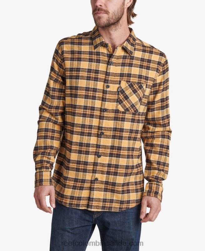 hombres Reef camisa de franela de manga larga kosma XDDFR667 acantilado de roble
