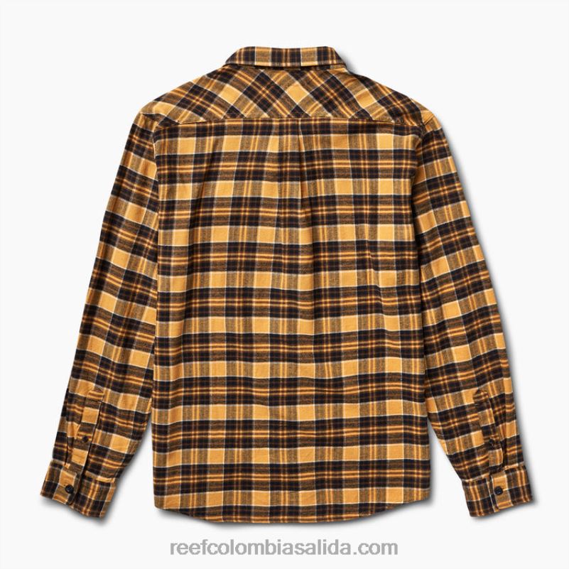 hombres Reef camisa de franela de manga larga kosma XDDFR667 acantilado de roble