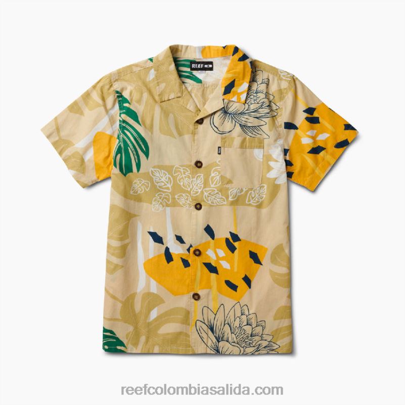 hombres Reef camisa de manga corta otis XDDFR660 niebla