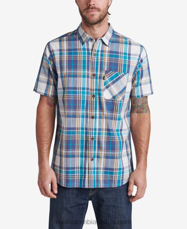 hombres Reef camisa de manga corta pardy XDDFR648 azul índigo
