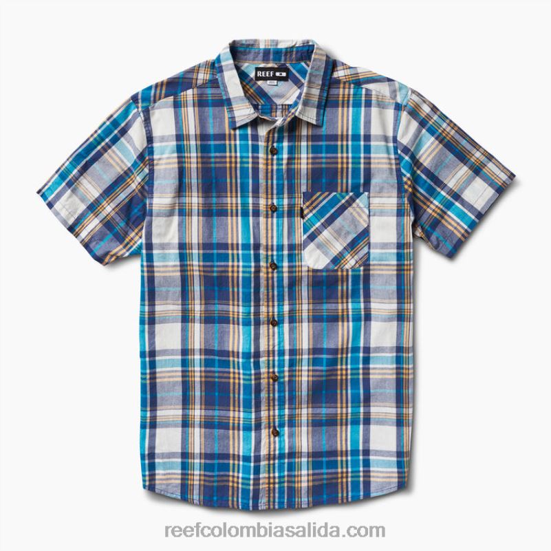 hombres Reef camisa de manga corta pardy XDDFR648 azul índigo