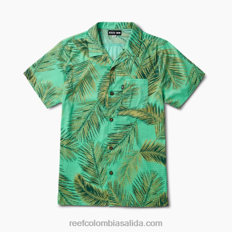 hombres Reef camisa de manga corta peters XDDFR668 verde electrico