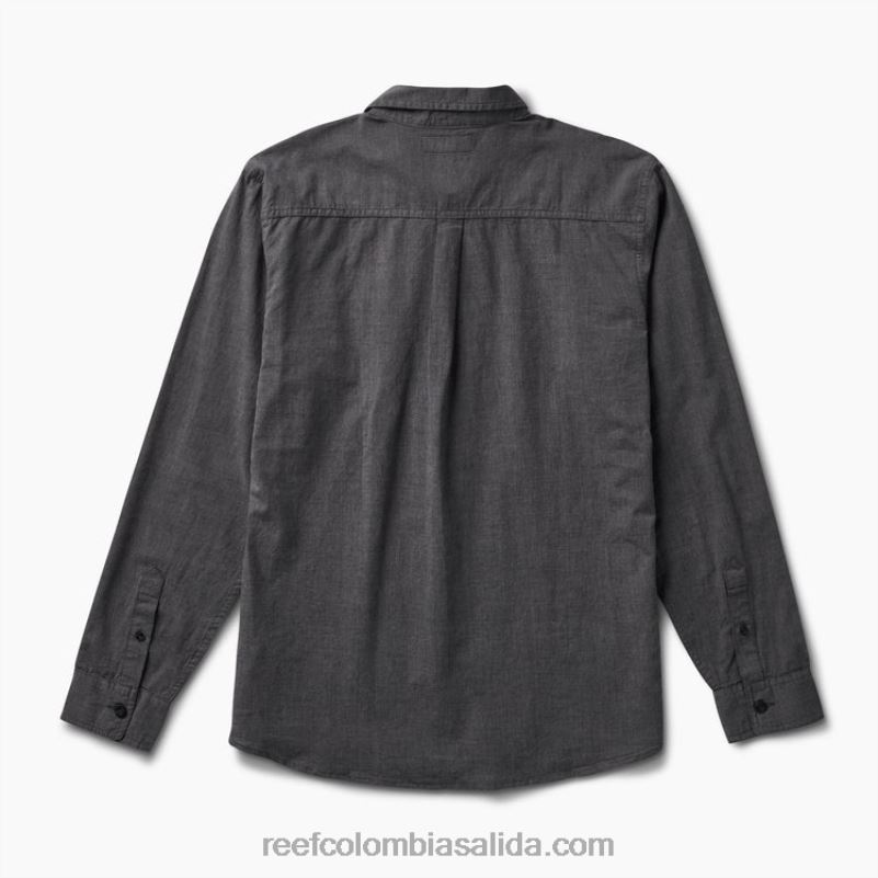 hombres Reef camisa de manga larga de estuardo XDDFR651 caviar