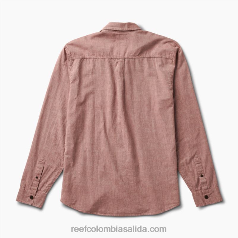 hombres Reef camisa de manga larga de estuardo XDDFR657 caoba