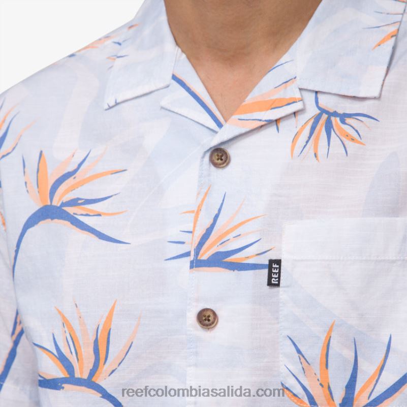 hombres Reef camisa farley manga corta XDDFR647 blanco brillante