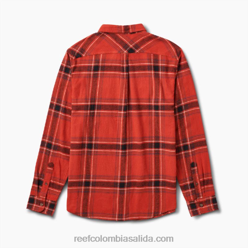 hombres Reef camisa tejida de franela vaughn XDDFR661 ocre rojo
