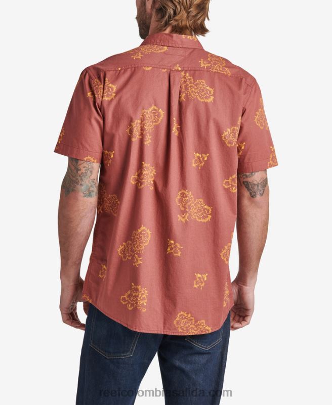 hombres Reef forja camisa de manga corta XDDFR642 caoba