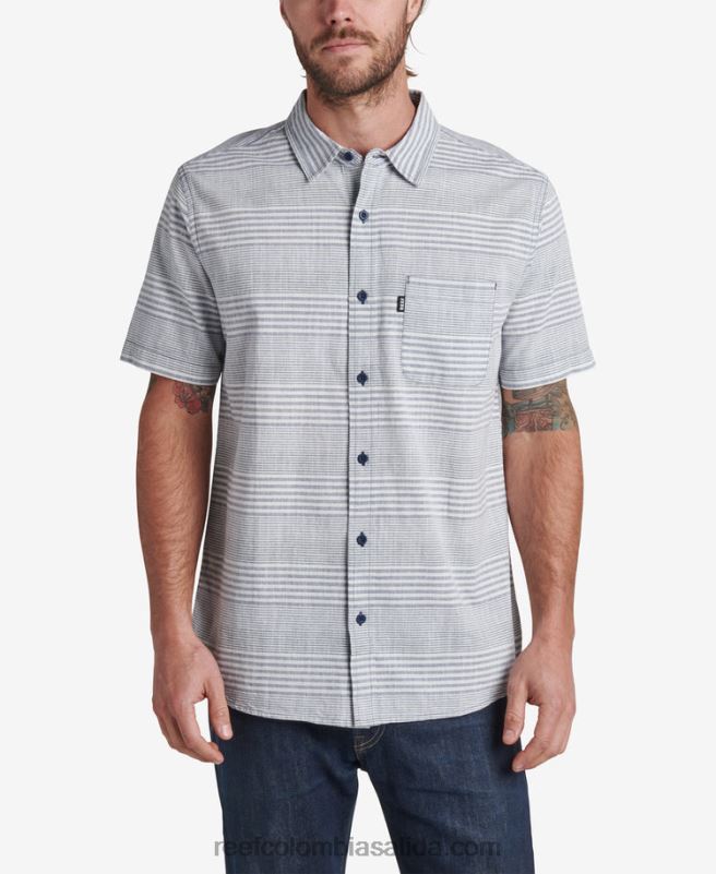 hombres Reef manny camisa de manga corta XDDFR638 azul índigo
