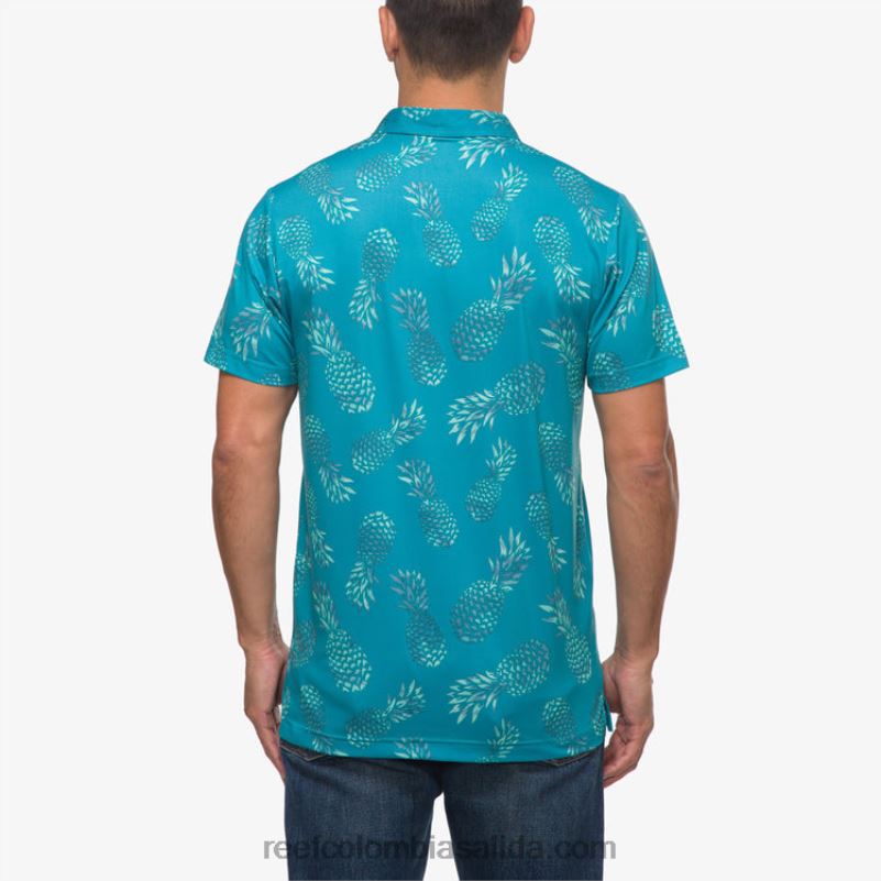 hombres Reef polo de manga corta con volante XDDFR652 azulejo azul