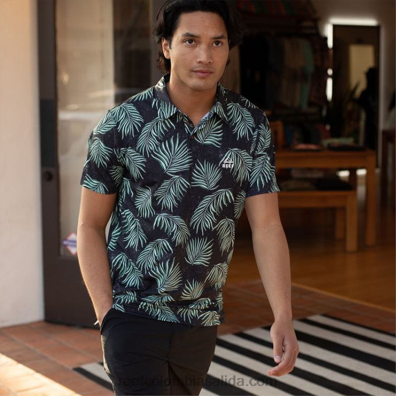 hombres Reef polo de manga corta con volante XDDFR655 caviar