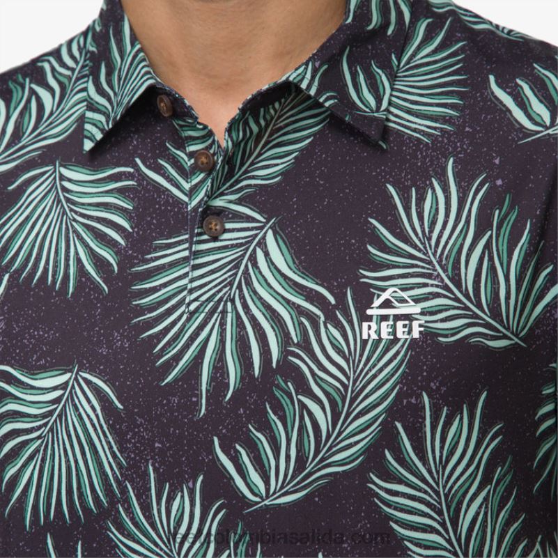hombres Reef polo de manga corta con volante XDDFR655 caviar
