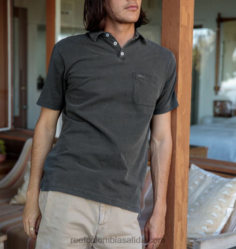 hombres Reef polo de manga corta walker XDDFR641 negro pirata