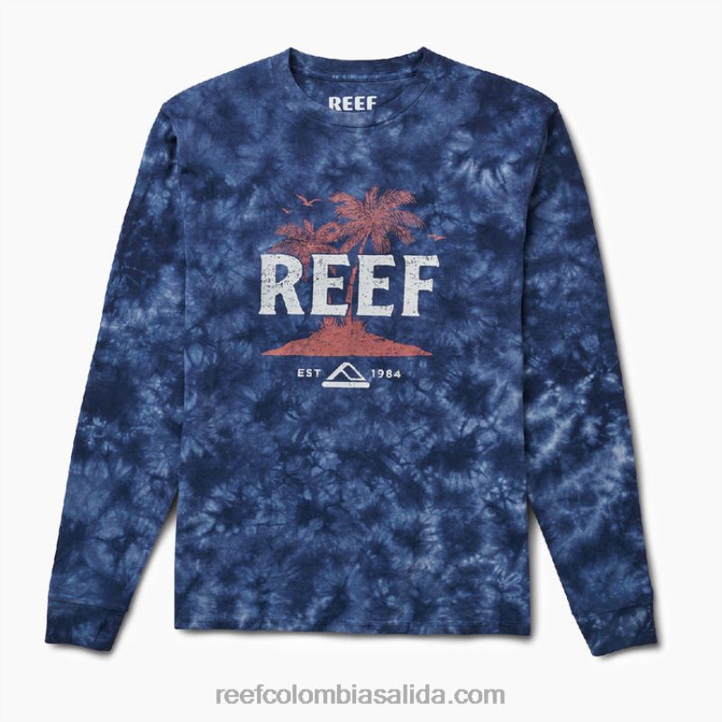 hombres Reef Camiseta Intel de manga corta con teñido anudado XDDFR626 Armada