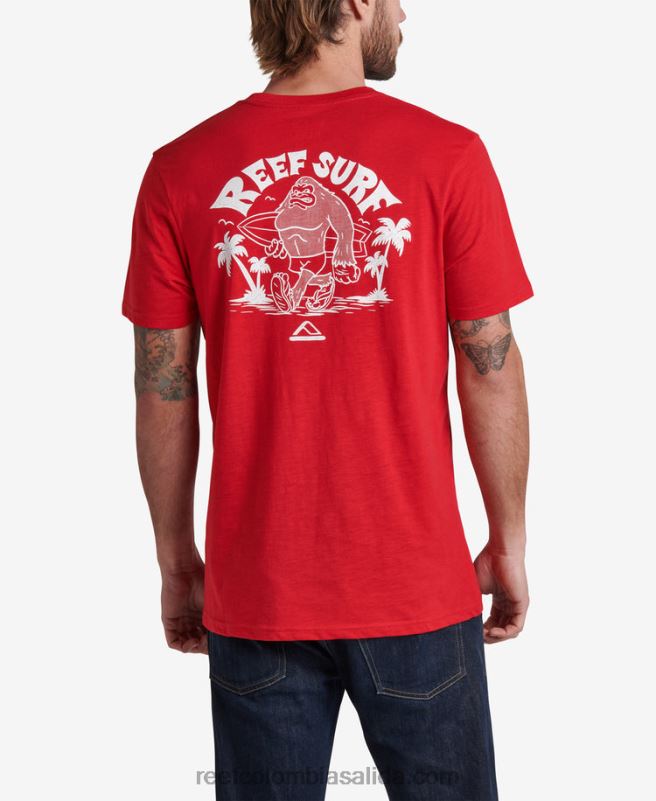 hombres Reef camiseta con gráfico flameado de herman XDDFR611 montaña roja