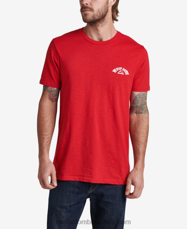 hombres Reef camiseta con gráfico flameado de herman XDDFR611 montaña roja