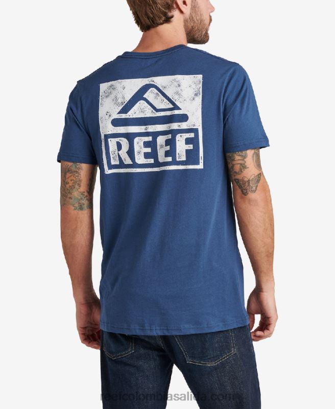 hombres Reef camiseta de manga corta XDDFR554 insignias azules
