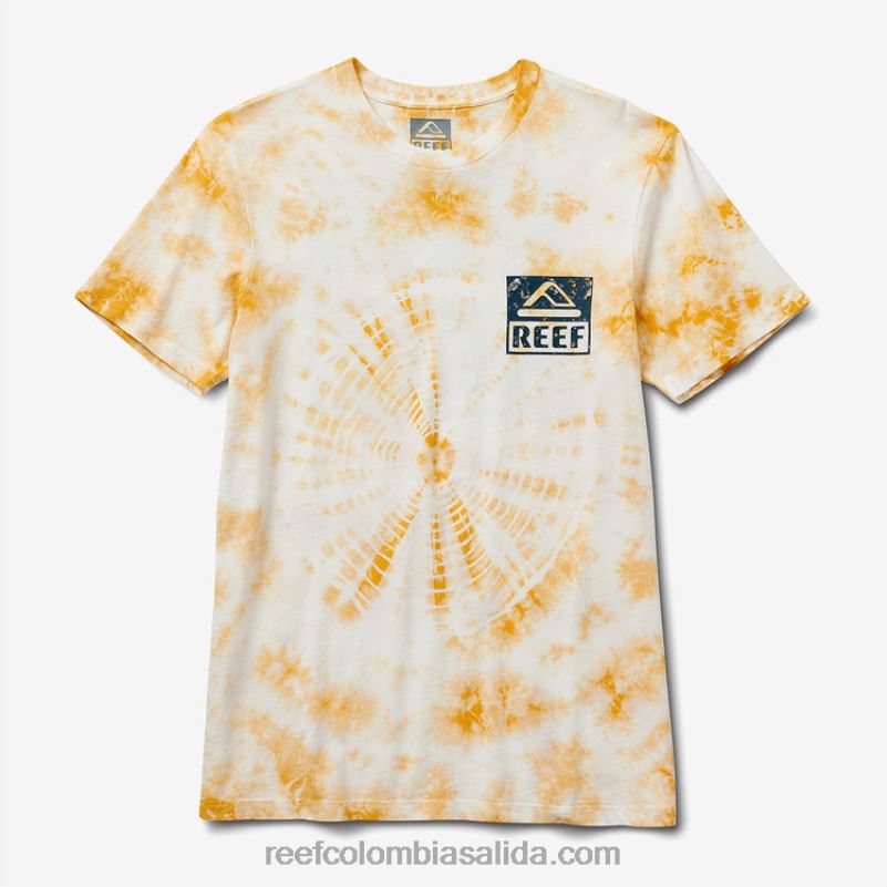 hombres Reef camiseta de manga corta con teñido anudado XDDFR579 mineral