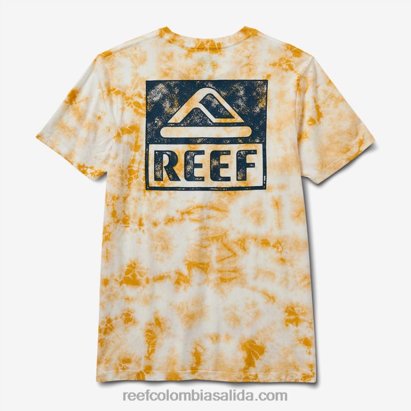 hombres Reef camiseta de manga corta con teñido anudado XDDFR579 mineral