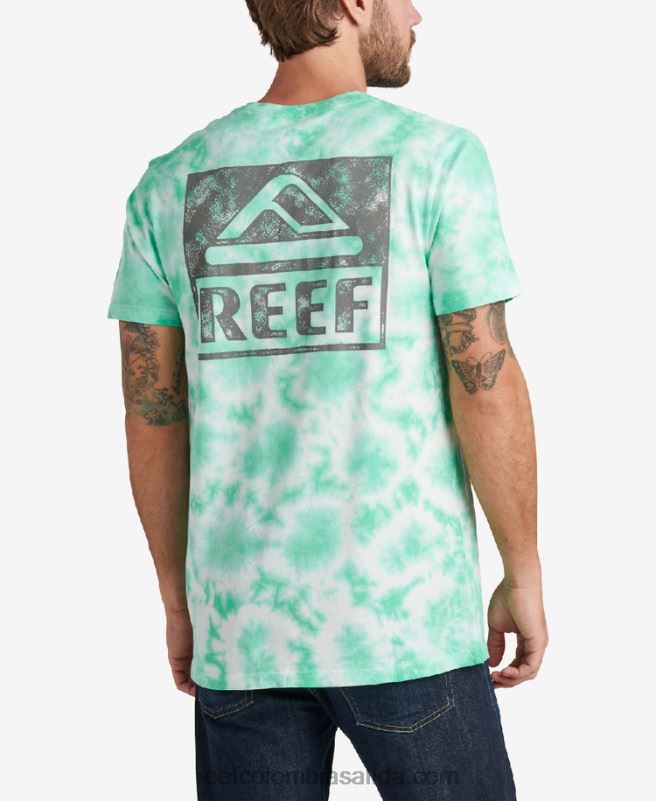 hombres Reef camiseta de manga corta con teñido anudado XDDFR618 verde electrico