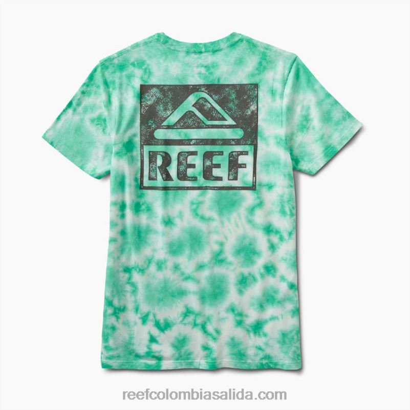 hombres Reef camiseta de manga corta con teñido anudado XDDFR618 verde electrico