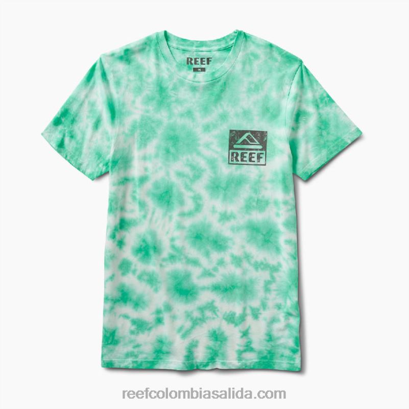 hombres Reef camiseta de manga corta con teñido anudado XDDFR618 verde electrico