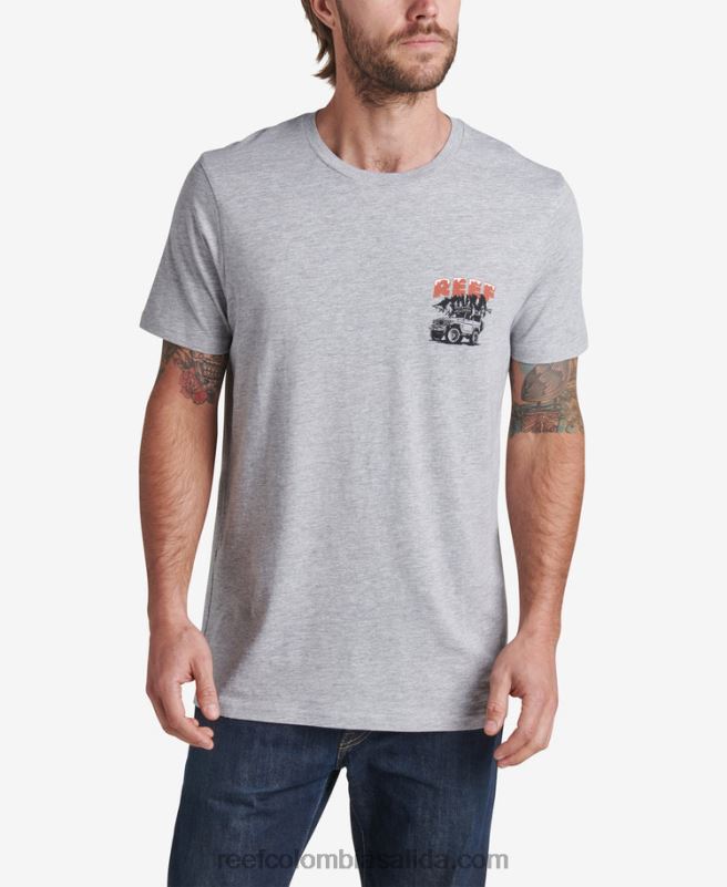 hombres Reef camiseta de manga corta de madera XDDFR587 cuero gris