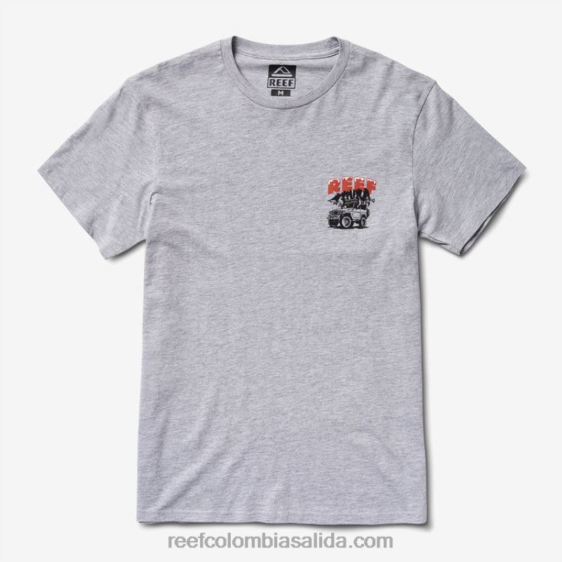 hombres Reef camiseta de manga corta de madera XDDFR587 cuero gris