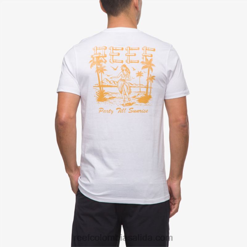 hombres Reef camiseta de manga corta de niña de la isla XDDFR559 blanco brillante