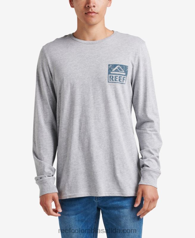 hombres Reef camiseta de manga larga XDDFR586 cuero gris