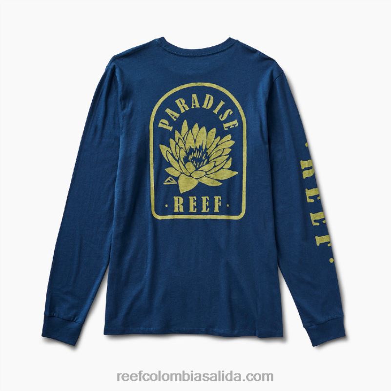 hombres Reef camiseta de manga larga azul XDDFR616 insignia azul