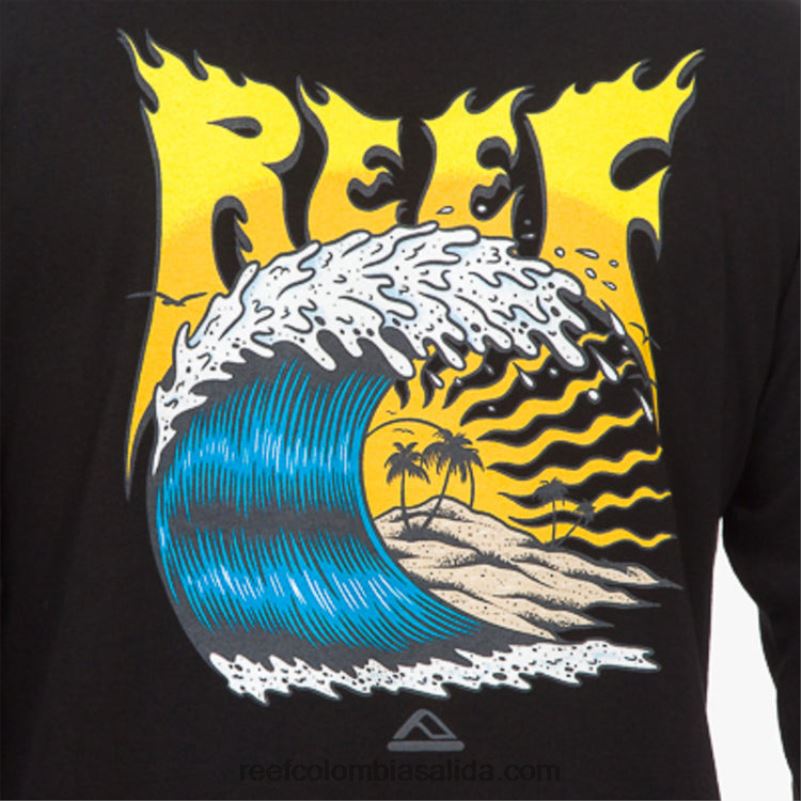 hombres Reef camiseta de manga larga carson recyclo XDDFR589 negro