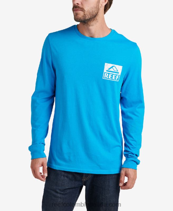 hombres Reef camiseta de manga larga con gráfico de wellie XDDFR603 océano hawaiano