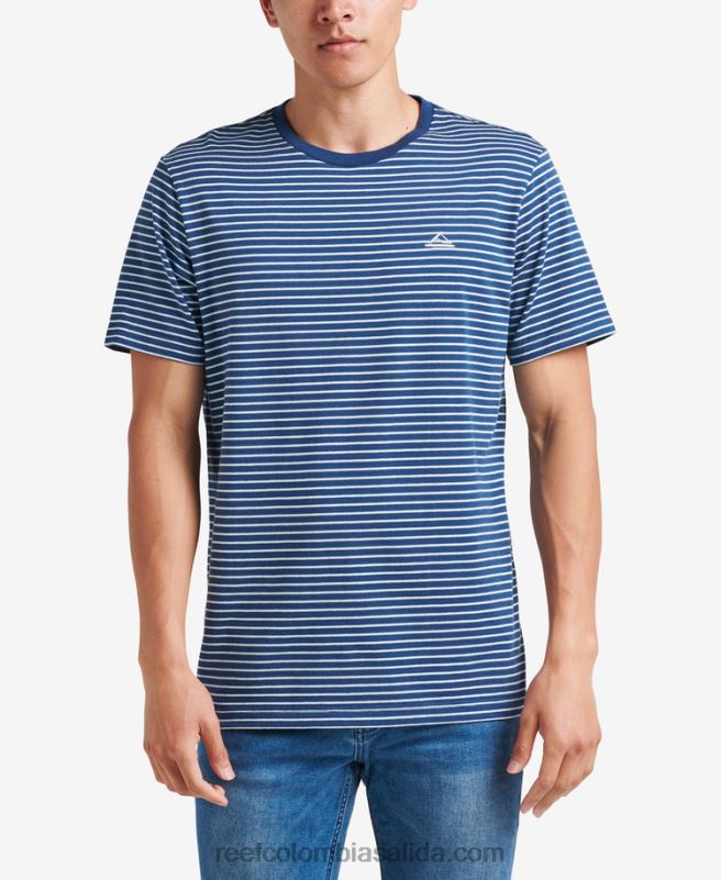 hombres Reef camiseta rumson de manga corta a rayas XDDFR609 insignias azules