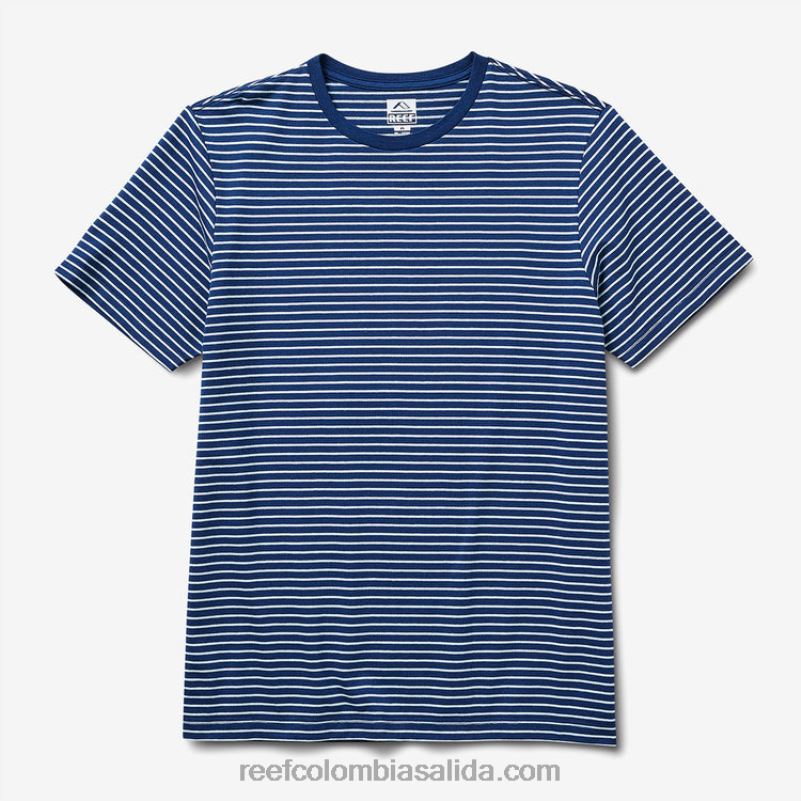 hombres Reef camiseta rumson de manga corta a rayas XDDFR609 insignias azules