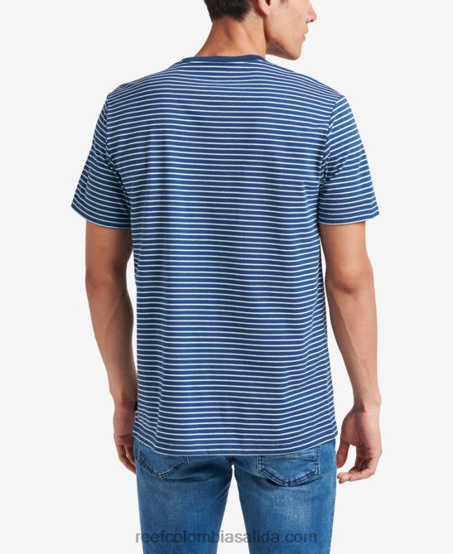 hombres Reef camiseta rumson de manga corta a rayas XDDFR609 insignias azules