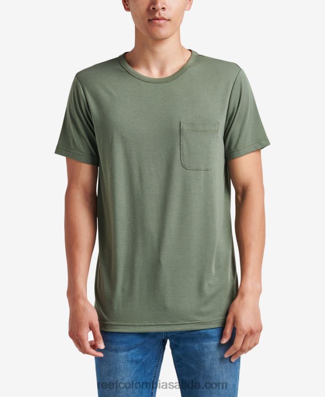 hombres Reef camiseta smith de punto con bolsillo y manga corta XDDFR588 tomillo verde