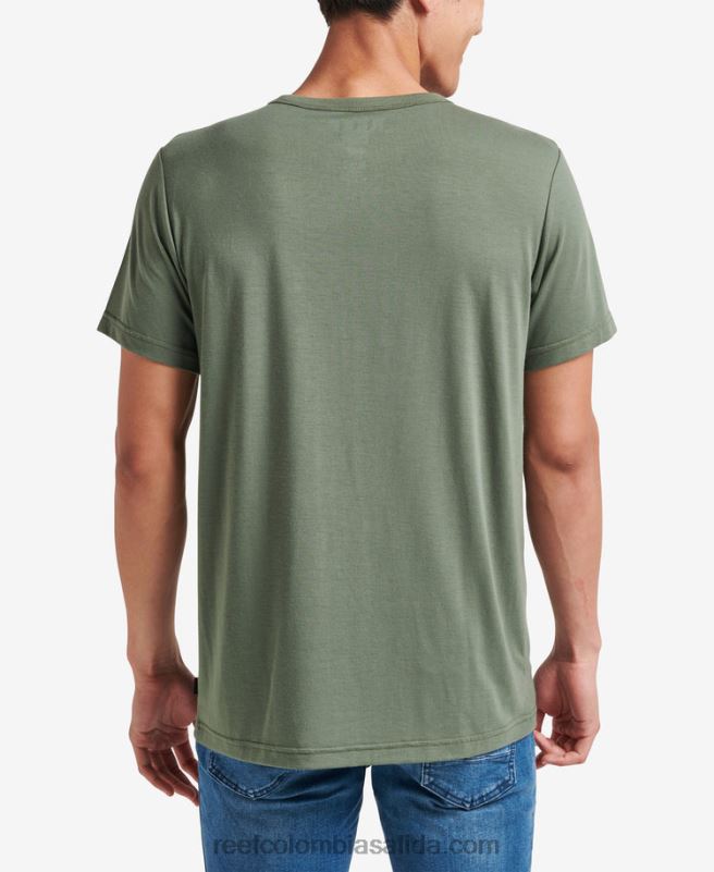 hombres Reef camiseta smith de punto con bolsillo y manga corta XDDFR588 tomillo verde