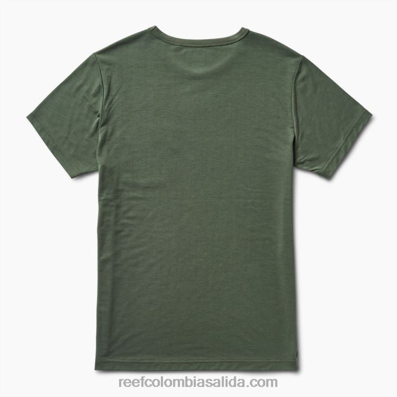 hombres Reef camiseta smith de punto con bolsillo y manga corta XDDFR588 tomillo verde