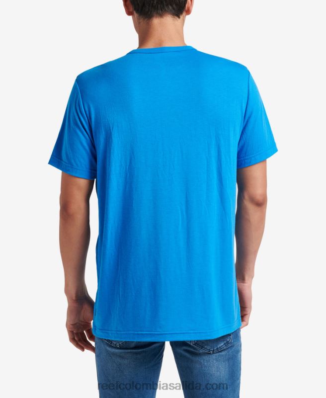 hombres Reef camiseta smith de punto con bolsillo y manga corta XDDFR598 azul francés
