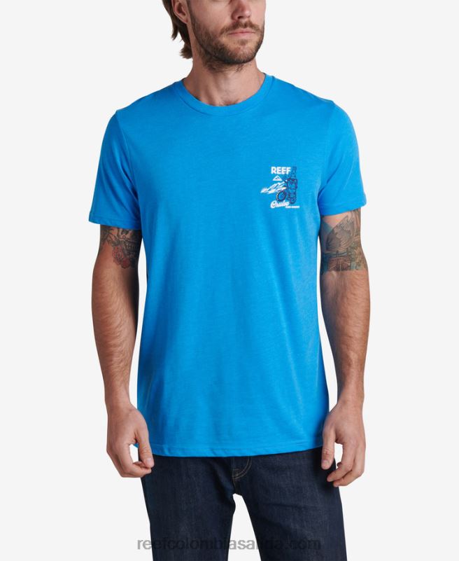 hombres Reef playera de manga corta crucero XDDFR573 azul francés